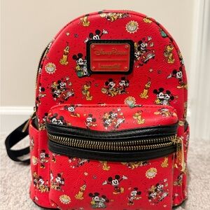 Loungefly Red and Black Mickey Mouse Mini Backpack